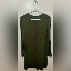 Madewell midi dress, dark green moss color, size S